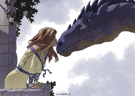 Girl and dragon