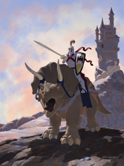 Knight on Triceratops