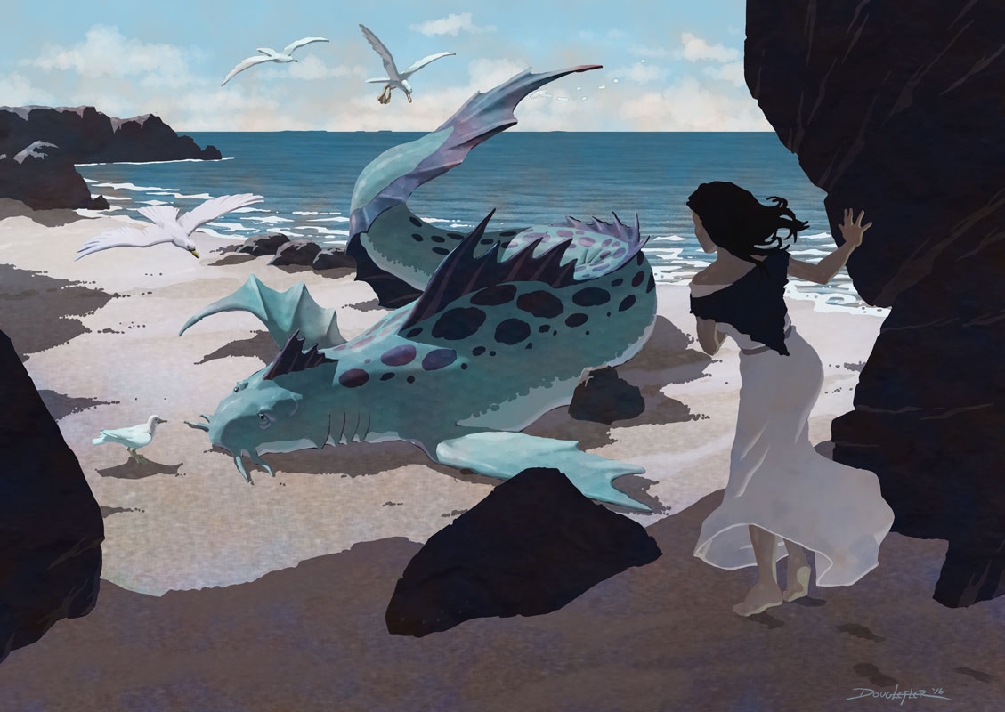 Girl finds beached sea monster